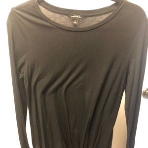 Banana Republic Black Tie Twist Long Sleeve Top